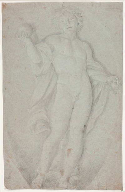 Standing Young Man Holding a Ball and a Crab by Hendrik Krock