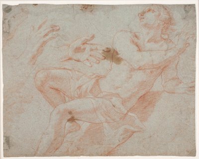 Study of a Reclining Male Model and Hands by Hendrik Krock