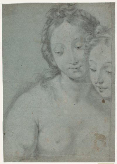 Two Female Heads. Studies After the Right Half in Carlo Maratti