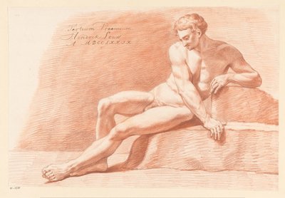 Seated Male Nude, Seen from the Front (3rd Prize 1779) by Hendrik Louw