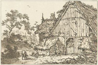 Farmhouse with Two People in the Doorway, Twelve Designs Calculated for the Use of Those Who Are Learning to Draw Landscape by Hendrik Meijer