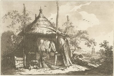 Shepherds by a Haystack (Twelve Designs Calculated for the Use of Those Who Are Learning to Draw Landscape) by Hendrik Meijer