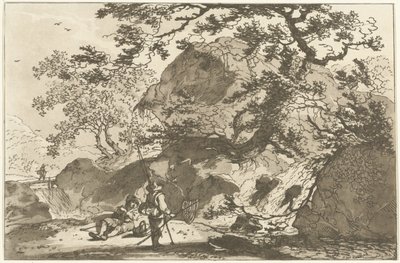 Landscape with a Fisherman and a Resting Man by Hendrik Meijer