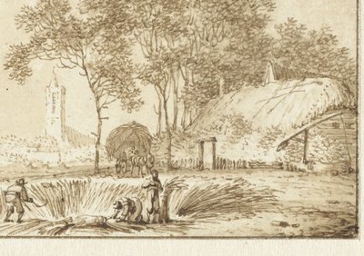 Reapers at a Farmhouse by Hendrik Meijer