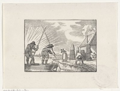 Figures Working in a Peat Bog by Hendrik Numan