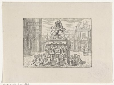 Children Dancing in a Circle around a Monument of the Seven Provinces by Hendrik Numan