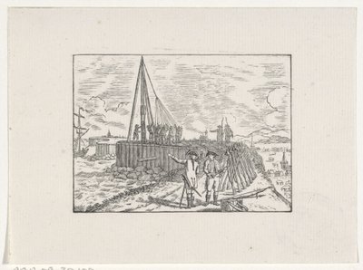 Soldiers Working on a Fortified Coastline by Hendrik Numan