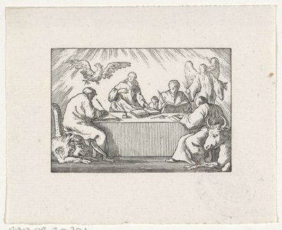 Four Evangelists Writing Their Gospels by Hendrik Numan