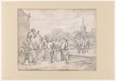 Peddler Selling Pamphlets to Villagers by Hendrik Potuyl