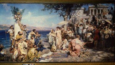 Phryne at the Festival of Poseidon in Eleusis (Greece) by Henryk Siemiradzki