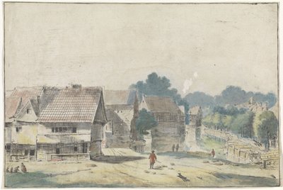 View in a Village with Half-Timbered Houses by Hendrik Spilman