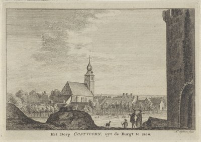 View of Oostvoorne, The Village of Oostvoorn, Seen from the Castle (title on object) by Hendrik Spilman