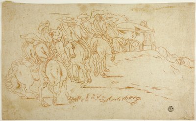 Cavalry Escorting Coach by Hendrik Verschuring