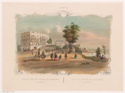 View of the Hotel Bellevue near Arnhem (Arnhem) by Hendrik Wilhelmus Last