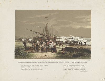 Beach Scene with Mourning Fisherwomen, 1868 by Hendrik Wilhelmus Last