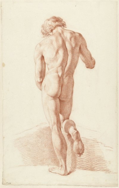 Standing Male Nude, Seen from the Back, Leaning on the Right Knee by Hendrik de Flines