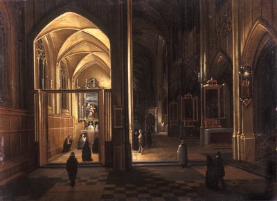 The Interior of a Gothic Church by Hendrik the Younger Steenwyck