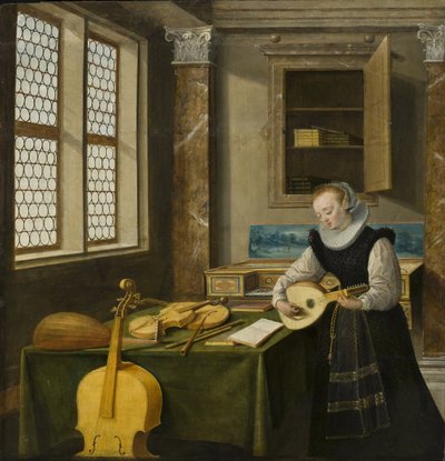 Lady Playing the Lute by Hendrik van (c.1580 1649) Steenwyk