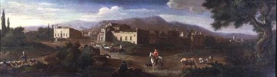 A Monastery in the Roman Campagna by Hendrik van (studio of) Lint