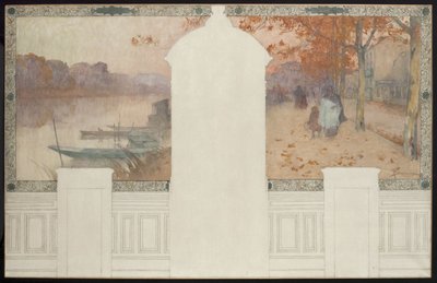 Sketch for Asnières Town Hall: Autumn, the Seine at Asnières, ca. 1900 by Henri Gaston Darien