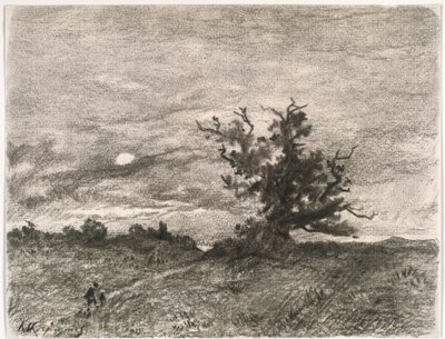 Moonlit Landscape by Henri-Joseph Harpignies