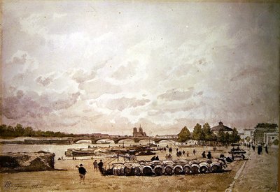 The Quai Bercy, Paris by Henri Joseph Harpignies