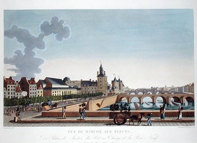 View of the Flower Market by the Palais de Justice by Henri (after) Courvoisier Voisin