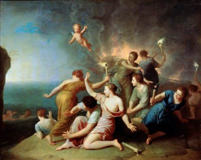 Nymphs Burning the Ship of Telemachus by Henri Antoine de Favannes