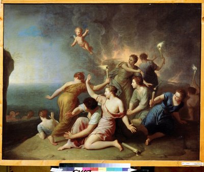 Nymphs Burning the Ship of Telemachus by Henri Antoine de Favannes