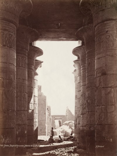 Thebes, Temple of the Ramesseum, Interior of the Hypostyle Hall by Henri Béchard