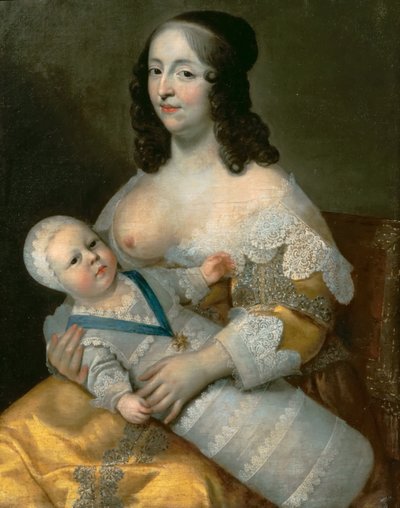 Louis XIV as an Infant with His Nurse Longuet de La Giraudière by Henri Beaubrun