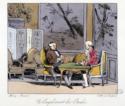 The Complement of Studies: Two Men Discussing in a Salon - in 