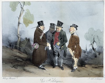 The Politicians - in “Esquisses parisiennes” by Henri Monnier, ed. Delpech, Paris by Henri Bonaventure Monnier
