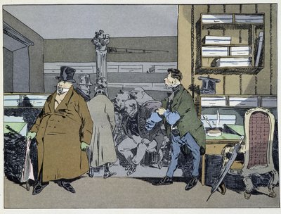 Nine Hours: Arrival of Employees, Change of Costumes, Small Stove Tour - in Administrative Mores by Henri Monnier by Henri Bonaventure Monnier