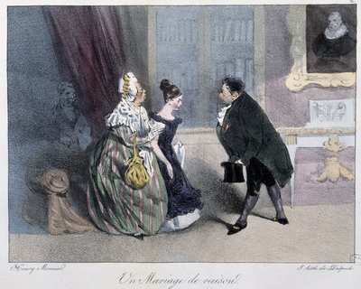 Un mariage de reason - in "Esquisses parisiennes" by Henri Monnier, ed. Delpech, Paris by Henri Bonaventure Monnier