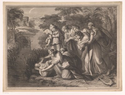 Moses Found by the Daughter of Pharaoh by Henri Bonnart