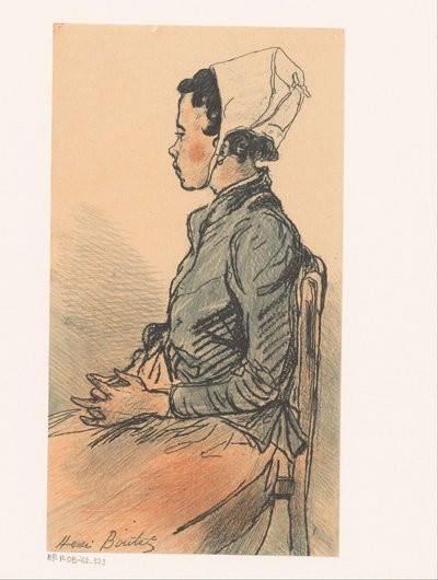 Side View of a Young Woman on a Chair by Henri Boutet