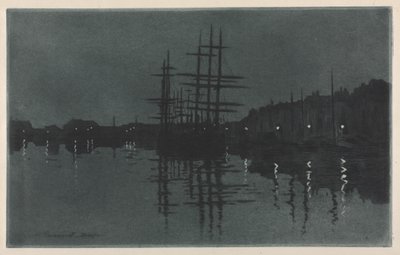 Effect of Moon at Dieppe by Henri Charles Guérard