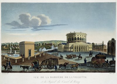 The Barrière de la Villette, circa 1820 - in “Vues de Paris” by Courvoisier by Henri Courvoisier Voisin