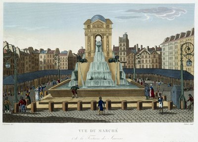 The Fountain of the Innocents, circa 1820 - in Views of Paris by Courvoisier 1827 by Henri Courvoisier Voisin