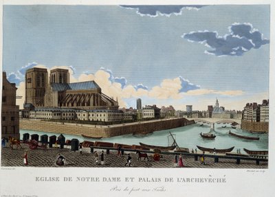 The Church of Notre-Dame and the Palace of the Archevêché - in 