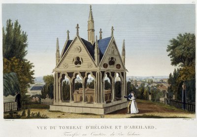 Tomb of Héloïse and Abélard at Père Lachaise, ca. 1820 - in Views of Paris by Courvoisier by Henri Courvoisier Voisin