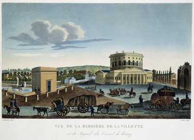 View of the Barrier de la Villette - in “View of Paris, circa 1810: Les Barriers de Paris” by Courvoisier by Henri Courvoisier Voisin