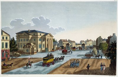 View of the Barrière St Denis - in View of Paris, circa 1810: the Barriers of Paris by Courvoisier by Henri Courvoisier Voisin