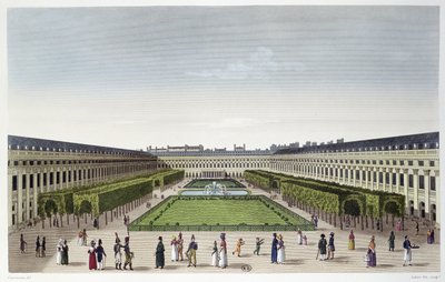 View of the Gardens of the Palais Royal, as seen from the Galeries de Bois, engraved by Aubert Fils, c.1815-20 by Henri Courvoisier Voisin