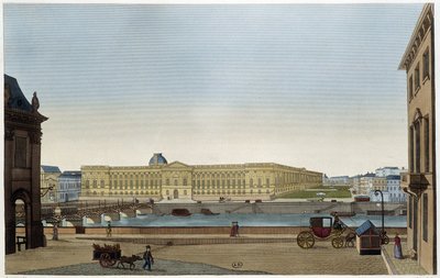 View of the Louvre and the Pont des Arts of the Left Bank - in 