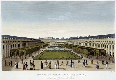 View of the Royal Palace Garden - in “Views of Paris” by Courvoisier by Henri Courvoisier Voisin