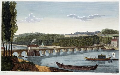 View of the Castle and the Bridge of St Cloud - in Views of Paris by Courvoisier by Henri Courvoisier Voisin