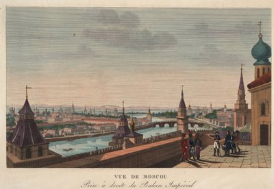 View of Moscow taken from the balcony of the Imperial Palace, Engraving by Henri Courvoisier-Voisin by Henri Courvoisier Voisin