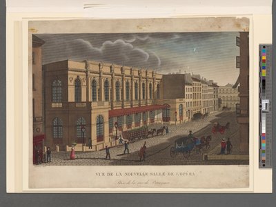 View of the new Opera hall from Rue de Provence, engraved by Rousseau, c.1821 by Henri Courvoisier Voisin